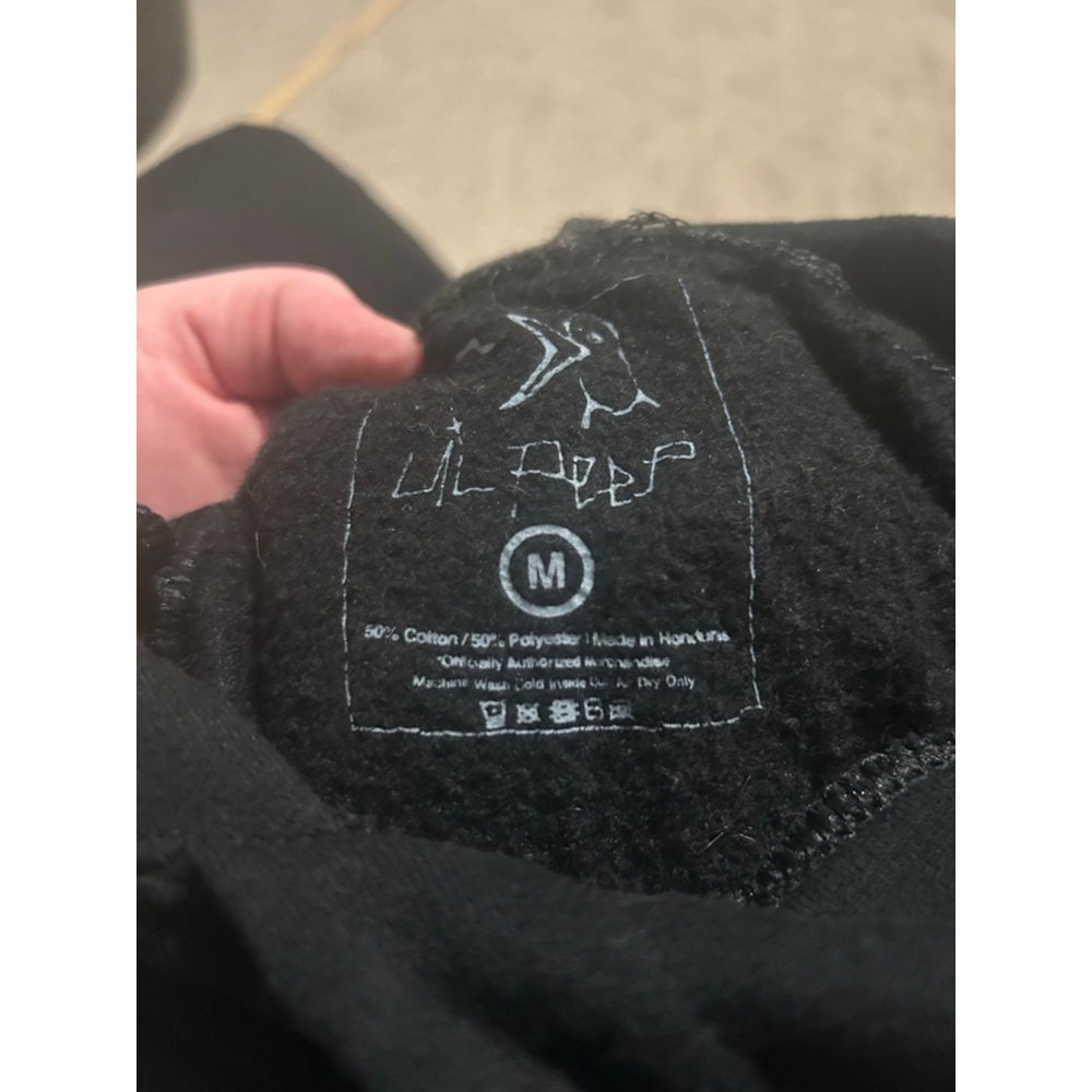 Men's Lil Peep Black Hoodie M with White Logo - Picture 4 of 7